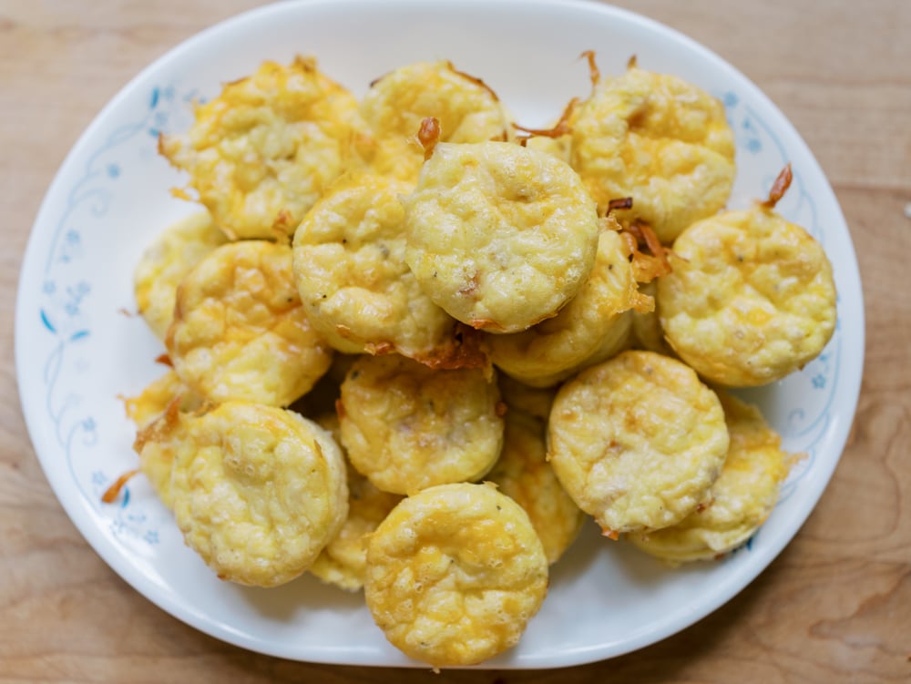 Cottage Cheese Egg Bites with Ham and Cheddar