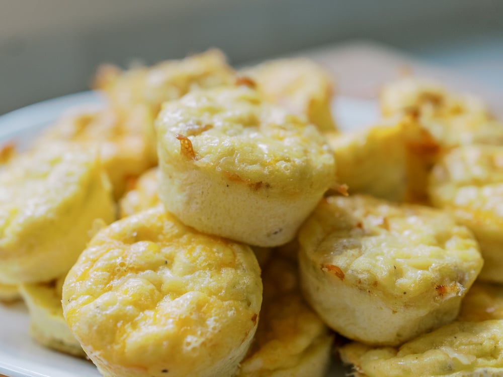 Cottage Cheese Egg Bites with Ham and Cheddar