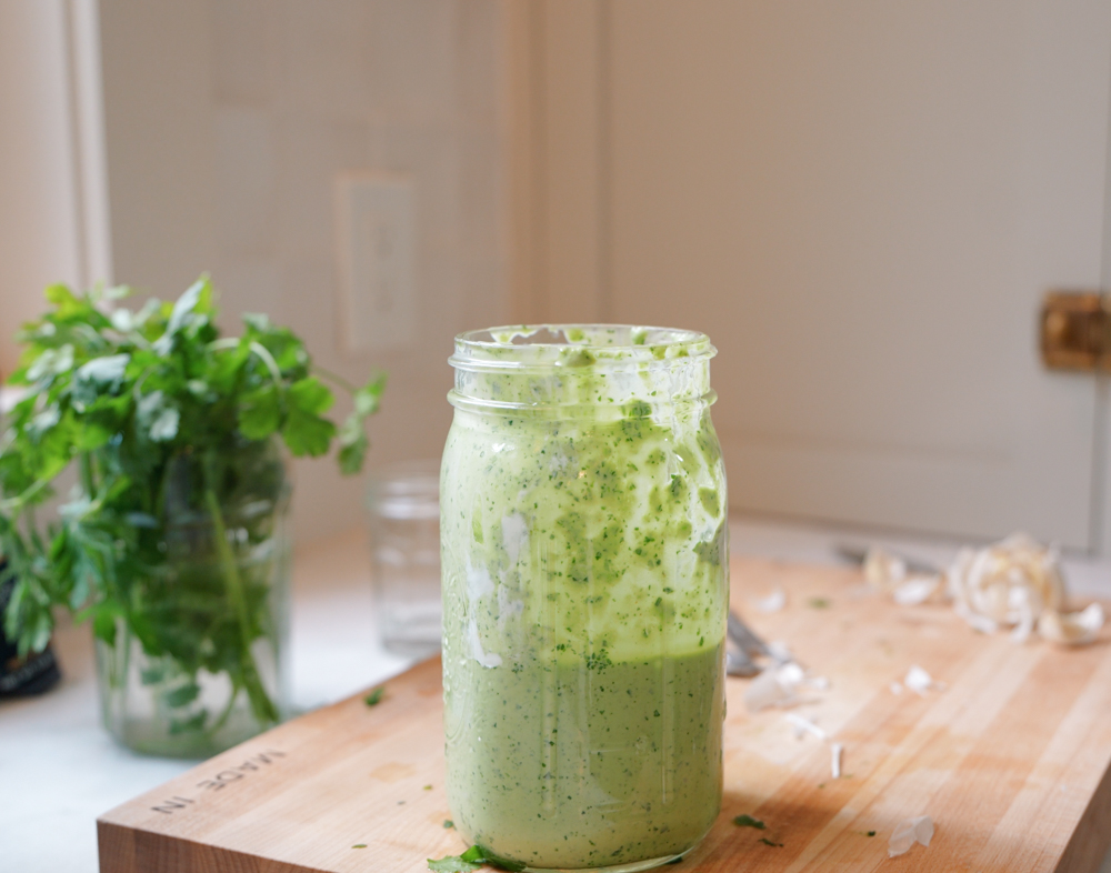 Light Green Dressing with Avocado and Fresh Herbs