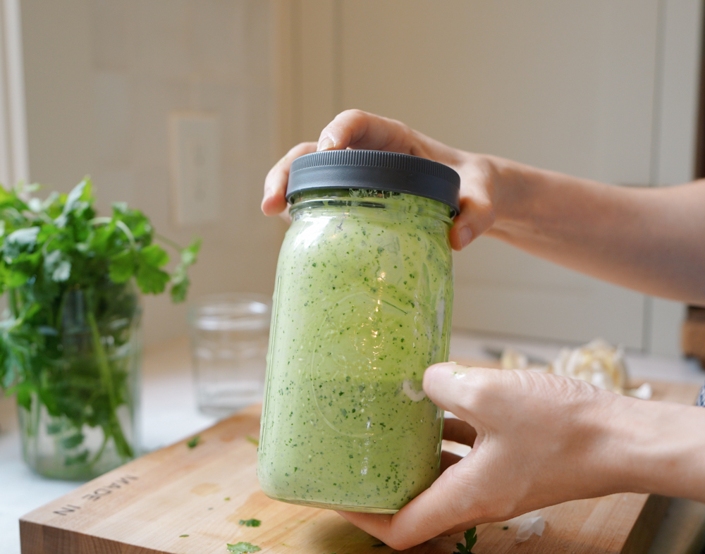 Light Green Dressing with Avocado and Fresh Herbs