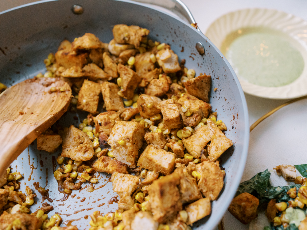 Skillet Chili Lime Chicken Tacos with Kale Slaw