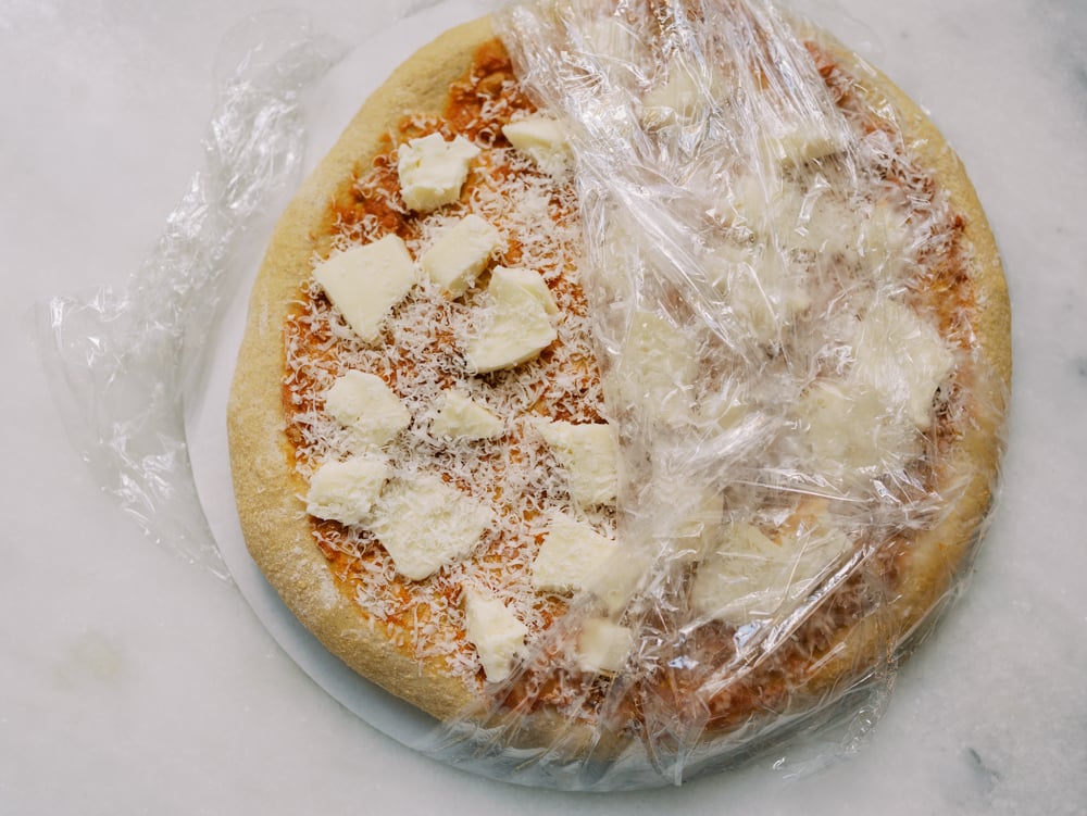 Homemade Frozen Pizza with Vodka Red Sauce