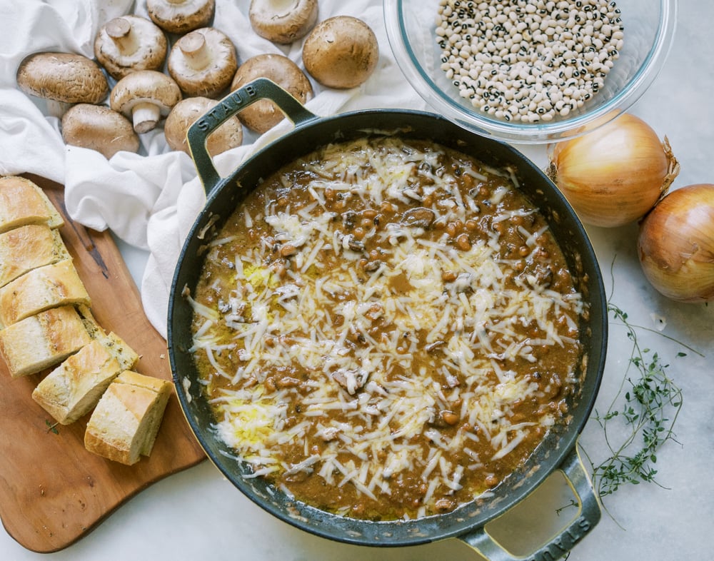 French Onion Black Eyed Pea Stew
