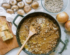 French Onion Black Eyed Pea Stew