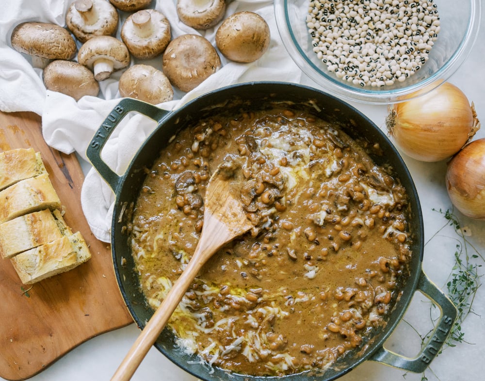 French Onion Black Eyed Pea Stew