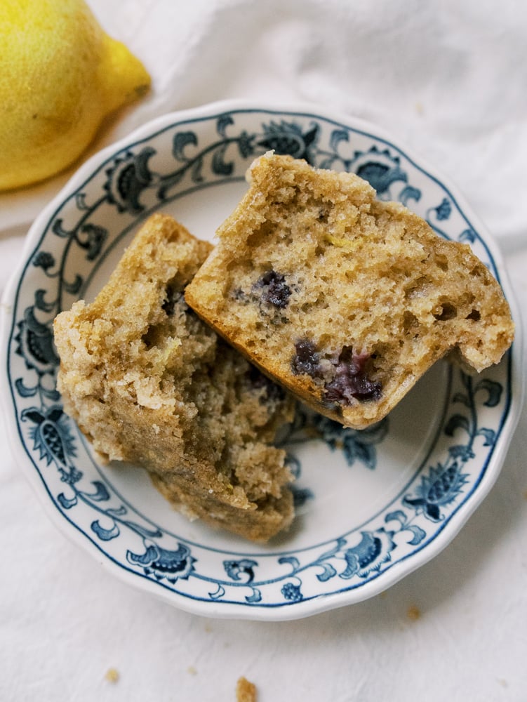 Blueberry Lemon Spelt Muffins with Greek Yogurt