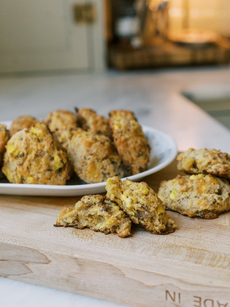Breakfast Biscuits with Sausage, Egg & Cheddar