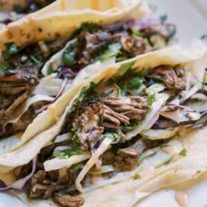 Korean BBQ Beef Tacos (Slow Cooker)